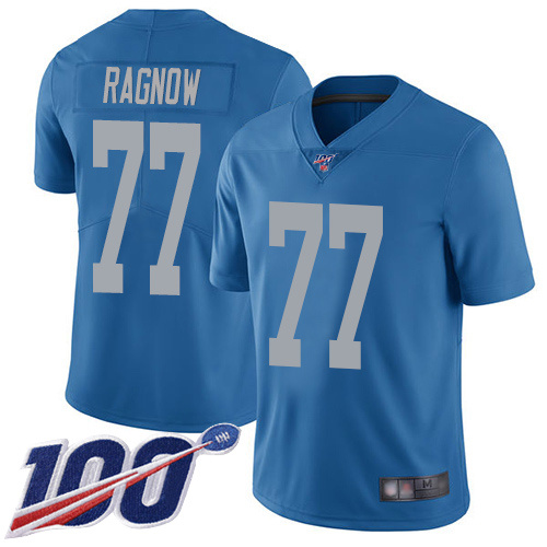 Detroit Lions Limited Blue Men Frank Ragnow Alternate Jersey NFL Football #77 100th Season Vapor Untouchable->detroit lions->NFL Jersey